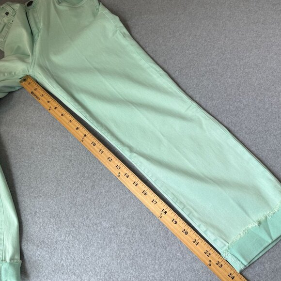 Kut From The Kloth Amy Crop Straight Leg Mint Seafoam Pants Rolled Cuff Size 10 - Picture 14 of 16